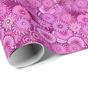 lila Fraktal, rosa, pflaumenförmig, lila Geschenkpapier