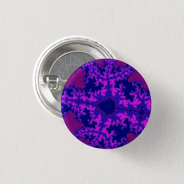 Lila Fraktal Splash Button (Vorne & Hinten)
