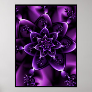 Lila Fraktale Rose Poster