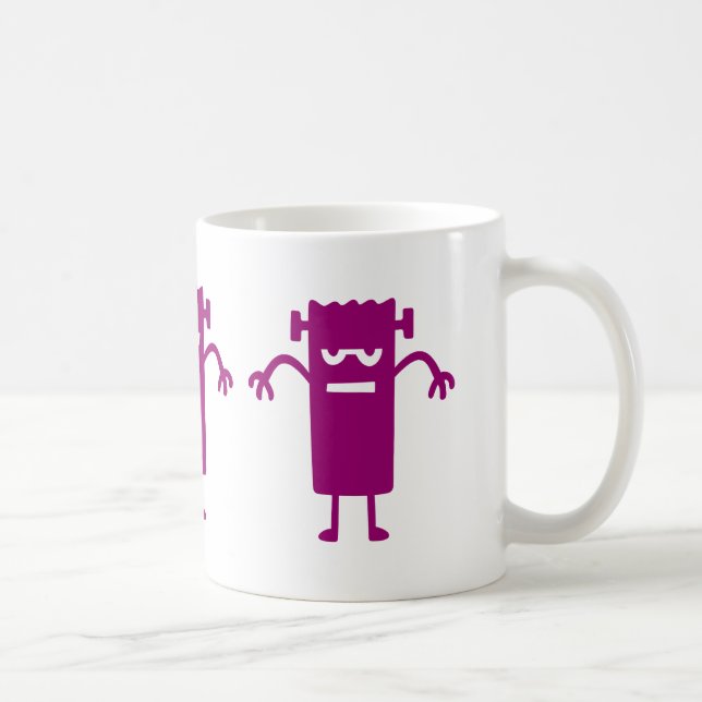 Lila Frankenstein Halloween Clip Art Coffee Tasse (Rechts)