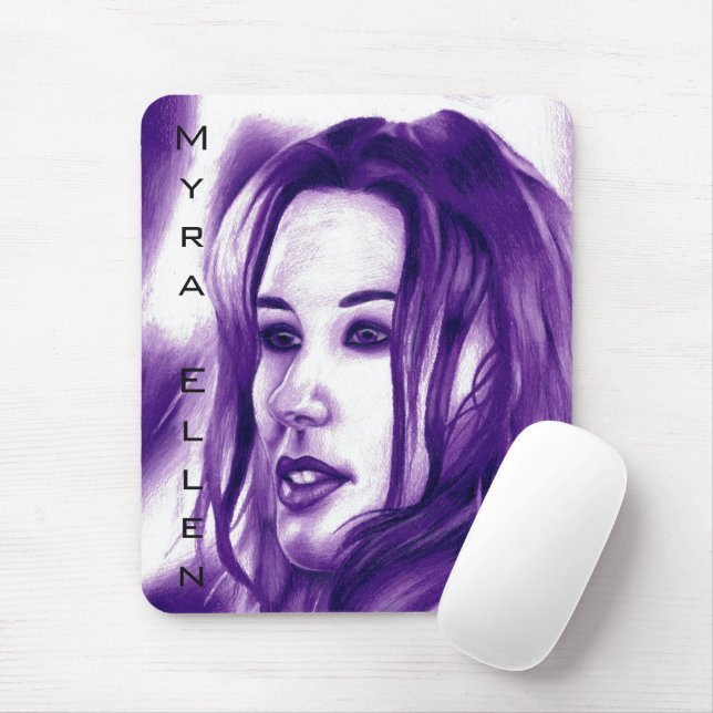 Lila Frauenporträt Originalkunst Mousepad (Mit Mouse)