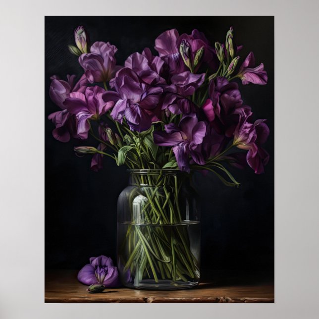 Lila Freesia Blume Art Print Poster (Vorne)