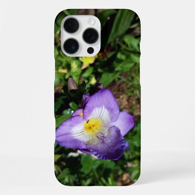 Lila Freesienblüten iPhone Hülle (Rückseite)