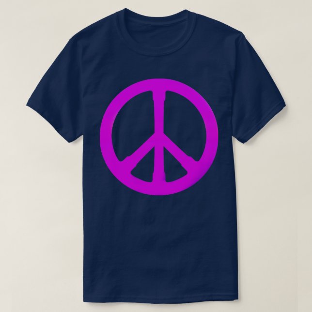 lila Friedenssymbol T-Shirt (Design vorne)