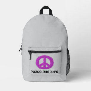 Lila Friedenszeichen Bedruckter Rucksack