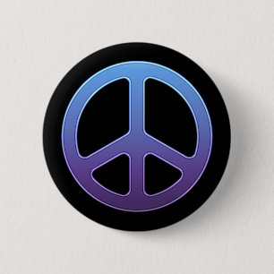 Lila Friedenszeichen-Knopf Button
