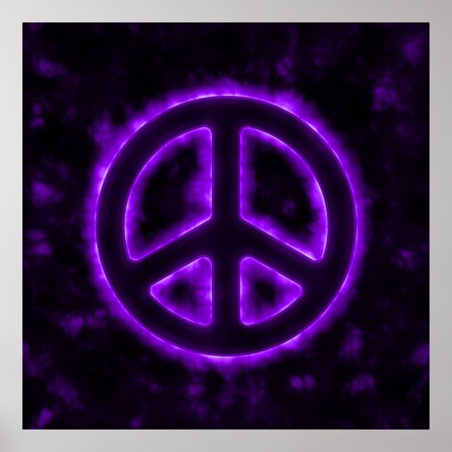 Lila Friedenszeichen Poster (Vorne)