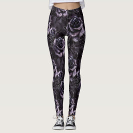 Lila Friedhof Rose Gothic Occult Leggings