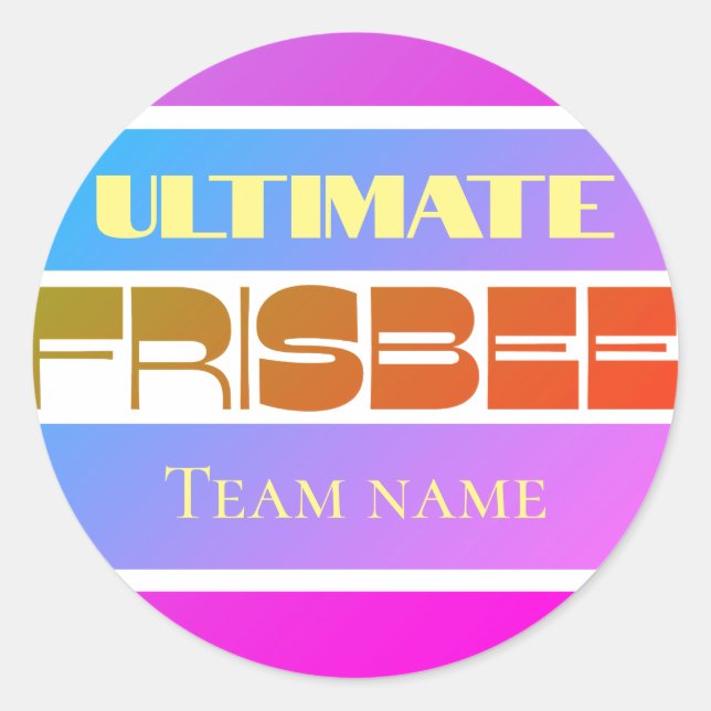 Lila Frisbee in Pink Runder Aufkleber (Vorderseite)