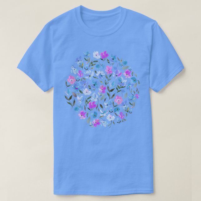 Lila frische Blume T-Shirt (Design vorne)