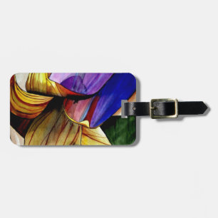 Lila Fritilla Blume Originale Kunst Aquarell Gepäckanhänger