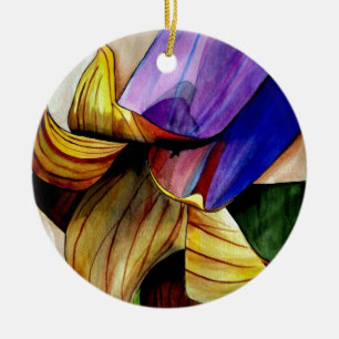 Lila Fritilla Blume Originale Kunst Aquarell Keramik Ornament