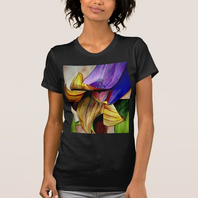 Lila Fritilla Blume Originale Kunst Aquarell T-Shirt (Vorderseite)