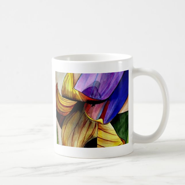 Lila Fritilla Blume Originale Kunst Aquarell Tasse (Rechts)