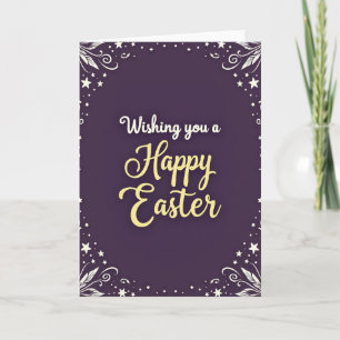 Lila Frohe Ostern Musterkarte Karte