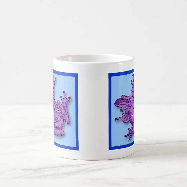 Lila Frosch-Tasse Kaffeetasse (Mittel)