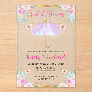 Lila Frühling Brautparty Acryleinladungen