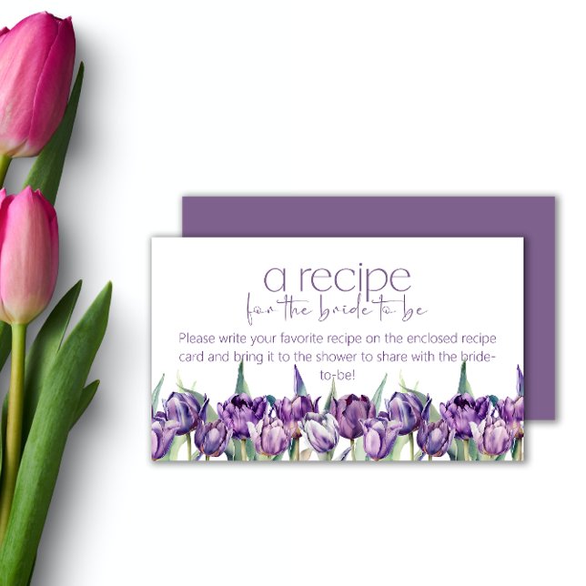 Lila Frühling Tulpen Rezept für die Braut Begleitkarte (Von Creator hochgeladen)