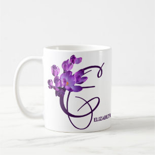 Lila Frühlingsblume Elizabeth name monogramm niedl Kaffeetasse