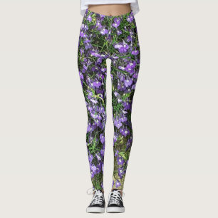Lila Frühlingsblumen Leggings