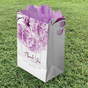 Lila Frühlingsblüte Blume Hochzeit danke Mittlere Geschenktüte