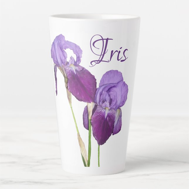 Lila Frühlingsblüten, die Iris-Girl-Malerin genann Milchtasse (Vorderseite)