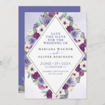 Lila Fuchsia Aquarell Save the Date