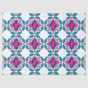 Lila Fuchsia Blue Pink Aquamarin Mandala Decoupage Seidenpapier