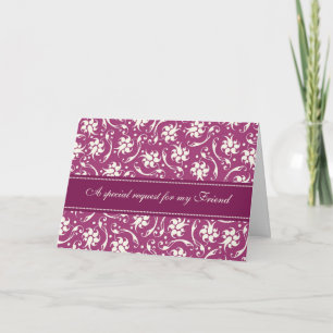 Lila Fuchsia Friend Bridesmaid Einladungskarte