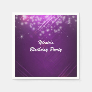 Lila Fuchsia Sparkle Glam Party Serviette