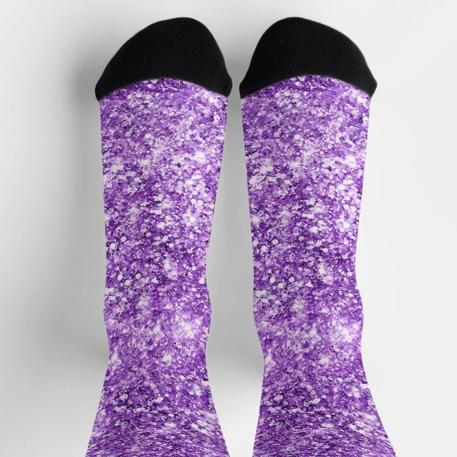 Lila Funkeln Socken (Oben)