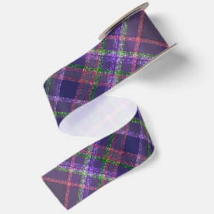 Lila Funkeln Tartan Karos Spezialtag Satinband