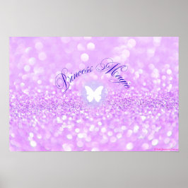 Lila Funkelnd Glitzer Butterfly Princess Poster