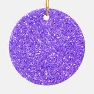 Lila funkelndes Glitzer Keramik Ornament