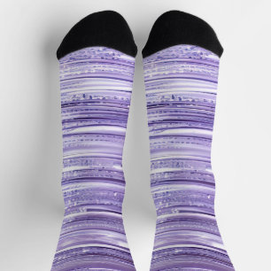 Lila Funkelstreifen Socken