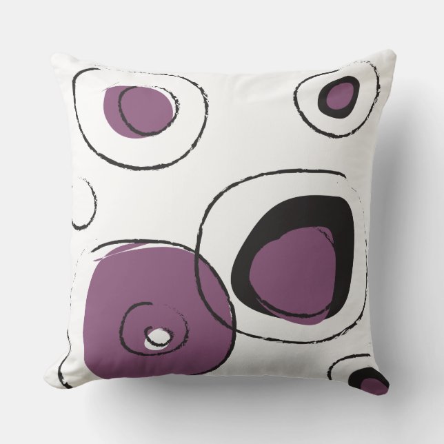 Lila FUNKY DOTS DESIGN Retro Throw Kissen (Vorderseite)