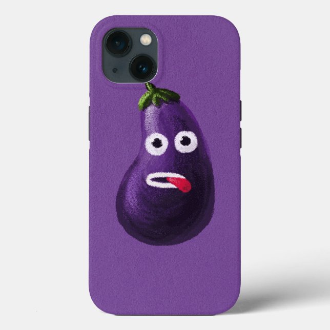 Lila Funny Cartoon Eggplant Case-Mate iPhone Hülle (Rückseite)