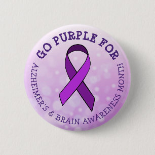 Lila für Alzheimer & Brain Awareness Month Button