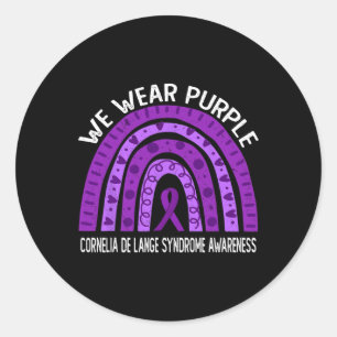 Lila für das Cornelia De Lange Syndrom Awarene Runder Aufkleber