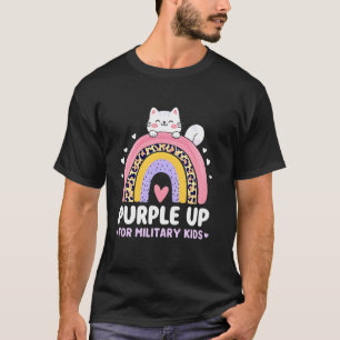 Lila für den Monat der militärischen Kinder Militä T-Shirt