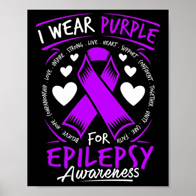 Lila für Epilepsie Poster (Vorne)