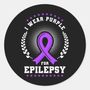 Lila für Epilepsie Sensibilisierung 2 Runder Aufkleber