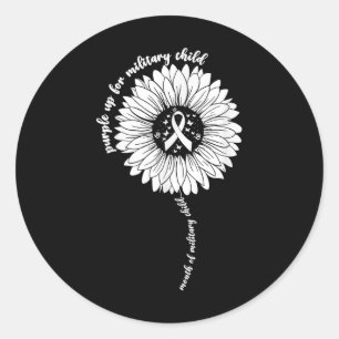 Lila für Kinder, die im Monat des Militärmonats le Runder Aufkleber