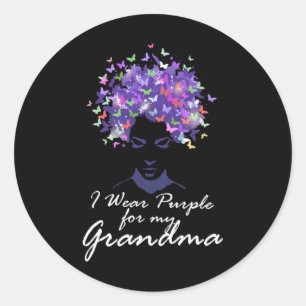 Lila für meinen Oma-Support Alzheimerheimer Runder Aufkleber