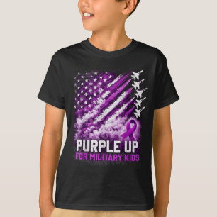 Lila für militärische Kinder April-Bewusstseins-Fl T-Shirt