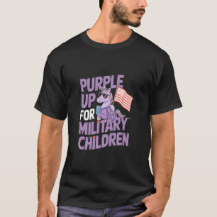 Lila für militärische Kinder Einhorn T-Shirt