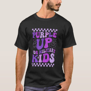 Lila für militärische Kinder Groovy Militär Kind T-Shirt