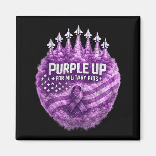 Lila für militärische Kinder Kindergeld USA-Flagge Magnet