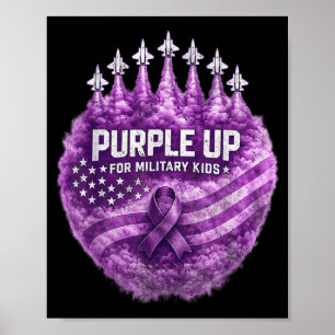 Lila für militärische Kinder Kindergeld USA-Flagge Poster