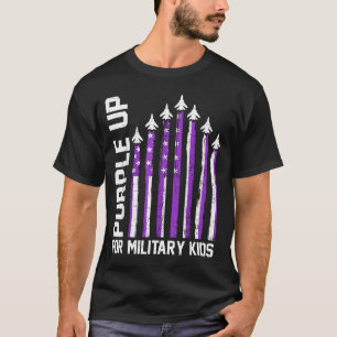 Lila für militärische Kinder Kleinkind Frauen Jung T-Shirt